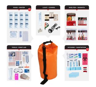 2 Person Emergency Comfort Survival Kit with Waterproof Dry Bag