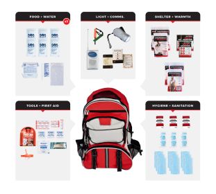 3 Person Emergency Survival Kit Backpack with Essential Supplies
