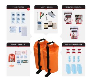 3 Person Emergency Preparedness Kit with Dry Storage Bag