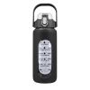 Silicone Sleeve Handle 64Oz Glass Water Intake Tracker Bottle with Straw