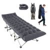 Folding Camping Cot with 2-Sided Soft Pad 440LBS Max Load