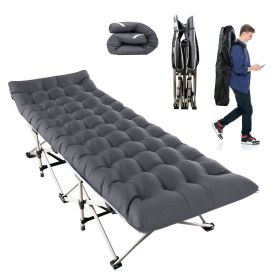 Folding Camping Cot with 2-Sided Soft Pad 440LBS Max Load