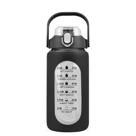 Silicone Sleeve Handle 34Oz Glass Water Intake Tracker Bottle with Straw