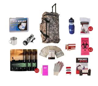 Food Storage Survival Kit Rolling Bag Camo
