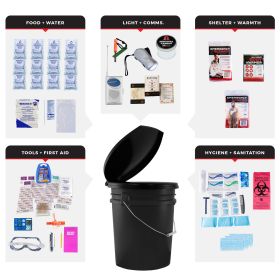 1 Person Essential Survival Kit Bucket with Lid