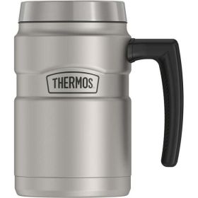 Thermos Desk Mug, Matte Stainless Steel