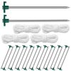 Tent Pegs Ropes Set 20Pcs 9.8in Heavy Duty Nails Spike with 4x 9.8ft Nylon Ropes