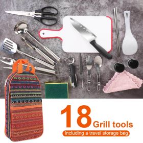 19Pcs Camping Cookware Kit