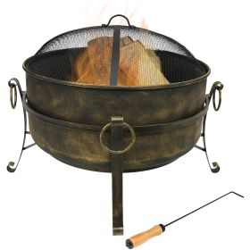 Outdoor Camping Fire Pit with Spark Screen