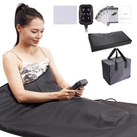 Sauna Blanket for Detoxification, Portable Far Infrared Sauna for Home Relaxation, 1-6 Level Adjustable Temp Range 95-185 F, 1-60 Minutes Timer
