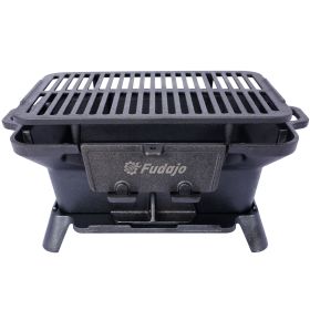 Oval Cast Iron Outdoor, Portable Charcoal Grill