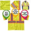 Yellow High Visibility Safety Vests, X-Large. Pack of 25 Polyester Reflective Vest for Women with Silver Reflective Strips