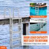 Dock Ladder, Retractable 5 Steps, 350 lbs Load Capacity, Aluminum Alloy Pontoon Boat Ladder with 66.9''-78.9'' Adjustable Height, 4'' Wide Step & Mat