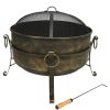 Outdoor Camping Fire Pit with Spark Screen