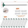 Tent Pegs Ropes Set 20Pcs 9.8in Heavy Duty Nails Spike with 4x 9.8ft Nylon Ropes