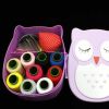 Purple Owl Sewing Kit 9 Colors Thread Spools Portable Sewing Starter Kit with Case for DIY Beginners Home Sewing Supplies