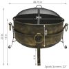 Outdoor Camping Fire Pit with Spark Screen
