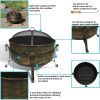 Outdoor Camping Fire Pit with Spark Screen