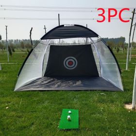 Golf Practice Training Equipment (Option: 3PC Black 180x200cm)