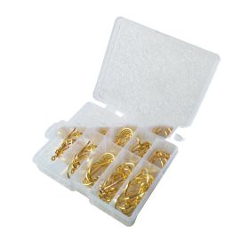 Boxed Fish Hook 100 Pieces (Option: Golden with holes)