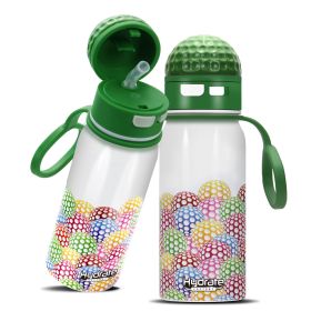 Golf Pattern Straw Lid Water Bottle (Capacity: 17oz)