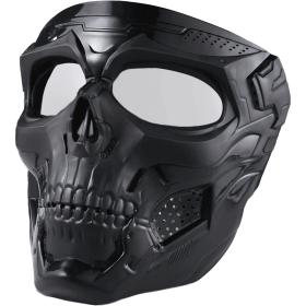 Tactical Skull Mask (Color: Black+ClearLens)