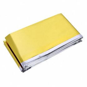 Windproof Emergency Blanket;  Survival First Aid,Waterproof Foil Thermal Blanket For Camping (Color: Golden)