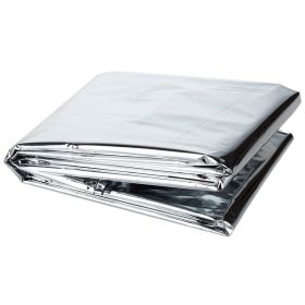 Windproof Emergency Blanket;  Survival First Aid,Waterproof Foil Thermal Blanket For Camping (Color: Silvery)