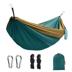 1pc Outdoor Camping Hammock (Color: 106*55in Dark Green And Camel)