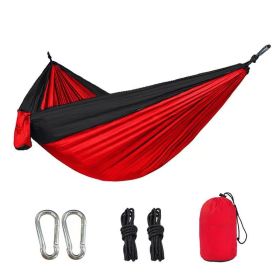 1pc Outdoor Camping Hammock (Color: 106*55in Red And Black)