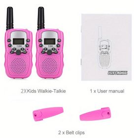 2pc Multifunctional Portable Kids Walkie Talkie (Color: 2pcs Pink)