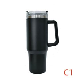 40 oz. Thermos Handle Water Glass With Lid (Capacity: 1200ml, Color: C1)
