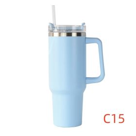 40 oz. Thermos Handle Water Glass With Lid (Capacity: 1200ml, Color: C15)