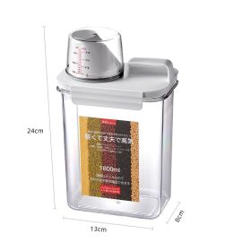 1pc Portable Plastic Food Storage Box (Capacity: 1800ml Airtight Measuring Cup)