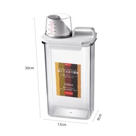 1pc Portable Plastic Food Storage Box (Capacity: 2300ml Airtight Measuring Cup)