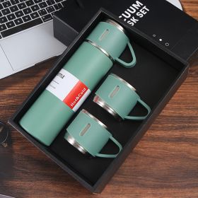 1pc/1Set Stainless Steel Thermal Cup (Color: Green + Gift Box + 2 Cup Covers)
