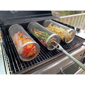 1PCS Rolling Grilling Basket (size: 30cm)