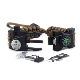 Parachute Cord Survival Bracelet (Color: Brown)