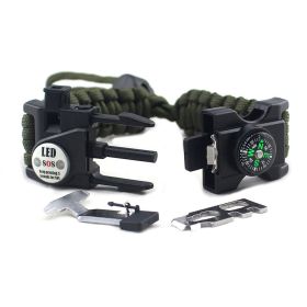 Parachute Cord Survival Bracelet (Color: Army Green)