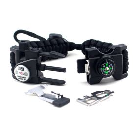 Parachute Cord Survival Bracelet (Color: Black)