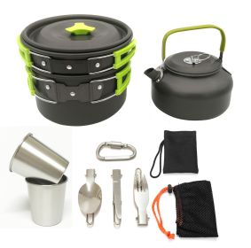 Outdoor pots and pans set (Color: VNJF-green)