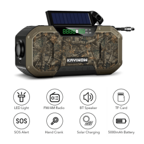 Solar Radio Hand Crank Emergency Flashlight (Ships From: China)