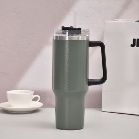 40oz Handle Cup stainless Steel insulated (Color: Light Green)