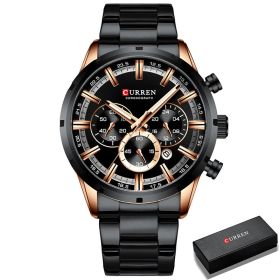 Luxury Sports Quartz Mens Watches (Color: Gold Black Box)