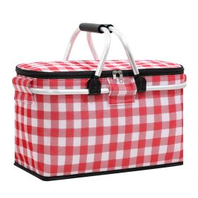 Outdoor Storage Basket (Color: red white)