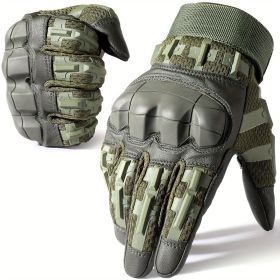 Tactical Touchscreen Gloves for Men (Color: Green, size: S)