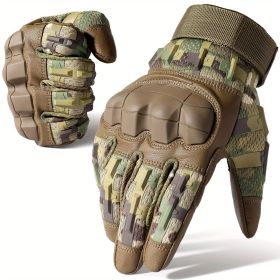 Tactical Touchscreen Gloves for Men (Color: Camouflage, size: L)