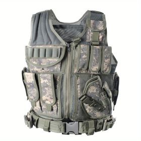Tactical Vest with Belt & Holster (Color: ACU)