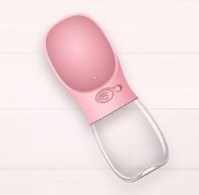 Pet Water Bottle with Cup (Style: 350ML, Color: Pink)
