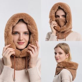 Winter Fleece Hood, Outdoor Riding 2 In 1 Neck Warmer & Hood, Cold-proof Ski Hood, (Color: Pink)